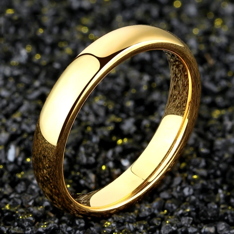 Stainless Steel Smooth Cambered Ring Steel Color 6mm Wide Simple Geometric Type Mens Ring  Gold Rings for Women Jewellery