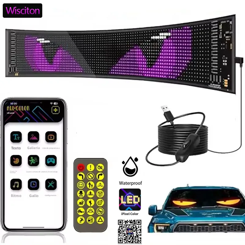 

Светодиодный интеллектуальный гибкий панельный дисплей, матрица RGB Pixel, водонепроницаемый светильник, программируемая анимация/текст/определение