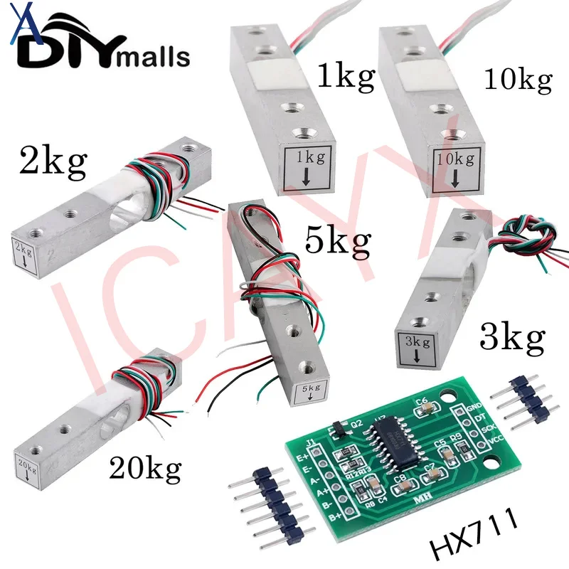 

Load Cell 1KG 2KG 3KG 5KG 10KG 20KG HX711 AD Weight Sensor Module Aluminum Alloy Weighing Pressure Sensor Electronic Scale