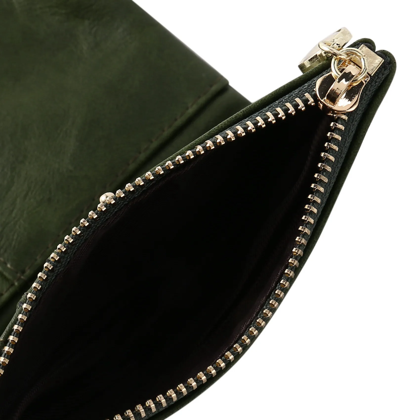 ABRT-2X Women's Short Wallet Bifold Retro Multifunction Coin Purse With Zip And Kiss Lock Green
