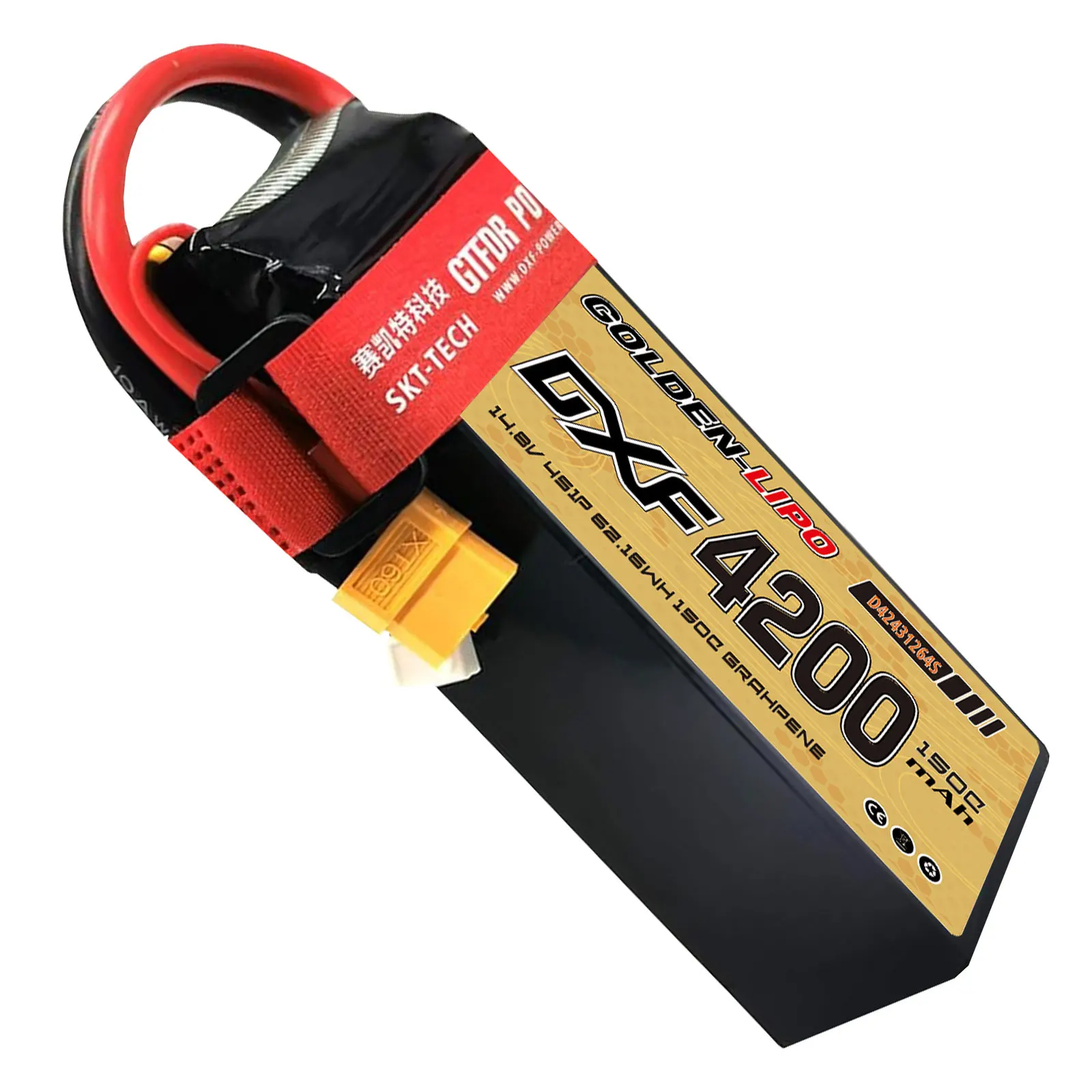 Akumulator DXF 4S Lipo 4200mAh 14.8V 150C z wtyczką XT60, obudowa z twardego tworzywa, do samochodów RC, buggy, truggy, pojazdów terenowych, łodzi, ciężarówek, samolotów, dronów, wyścigów.