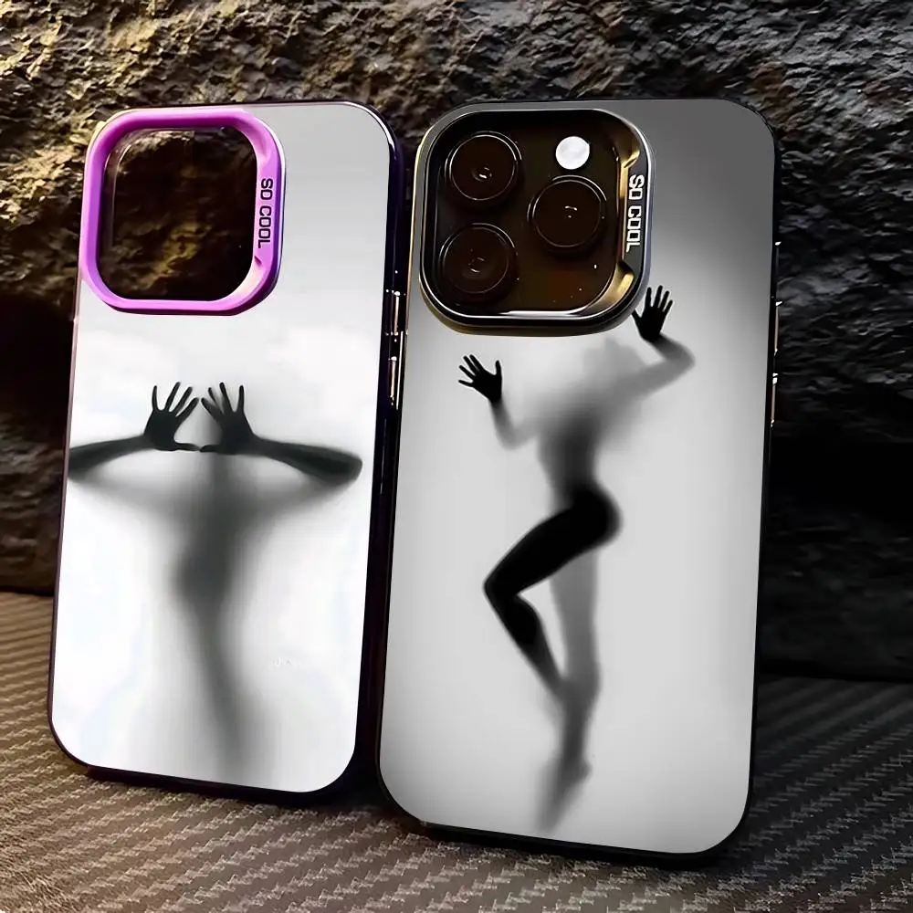 Hazy Shadow Girl Phone Case For IPhone 17 16 15 14 13 12 Mini 11 8 7 Pro Max Plus Colorful Phone Case