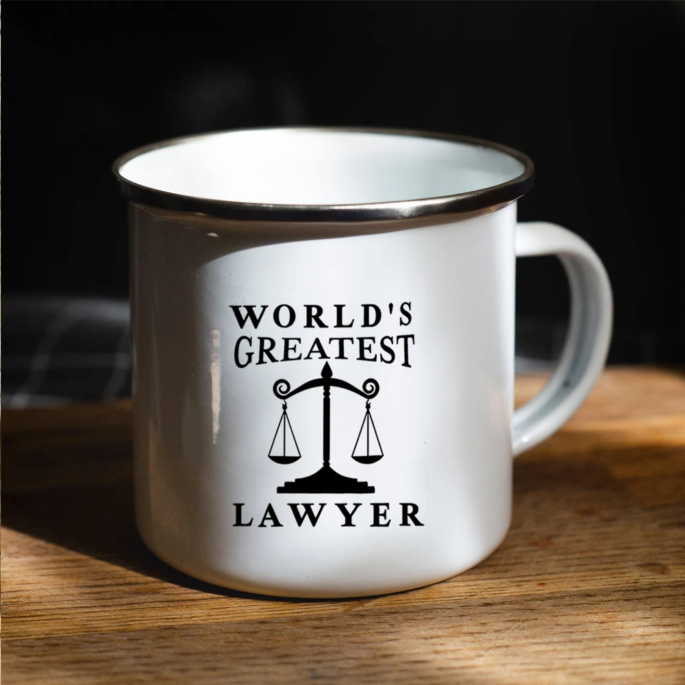 The court Enamel Camping Mug. 11oz Law firms office coffee mug lawyer friends birthday gift mug kids milk morning cup