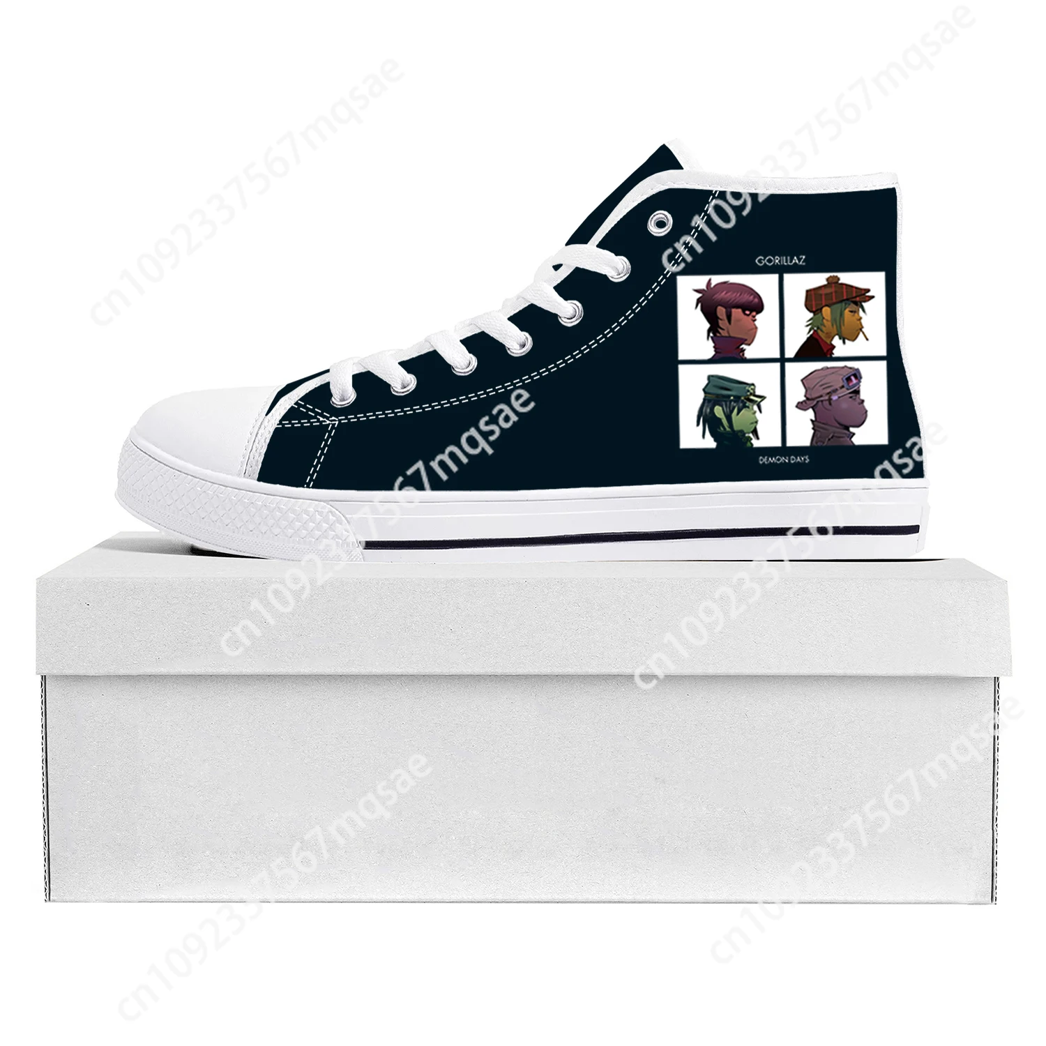 

Gorillaz Virtual Rock Band Fashion High Top High Quality Sneakers Mens Womens Teenager Canvas Sneaker Couple Shoes Custom Shoe