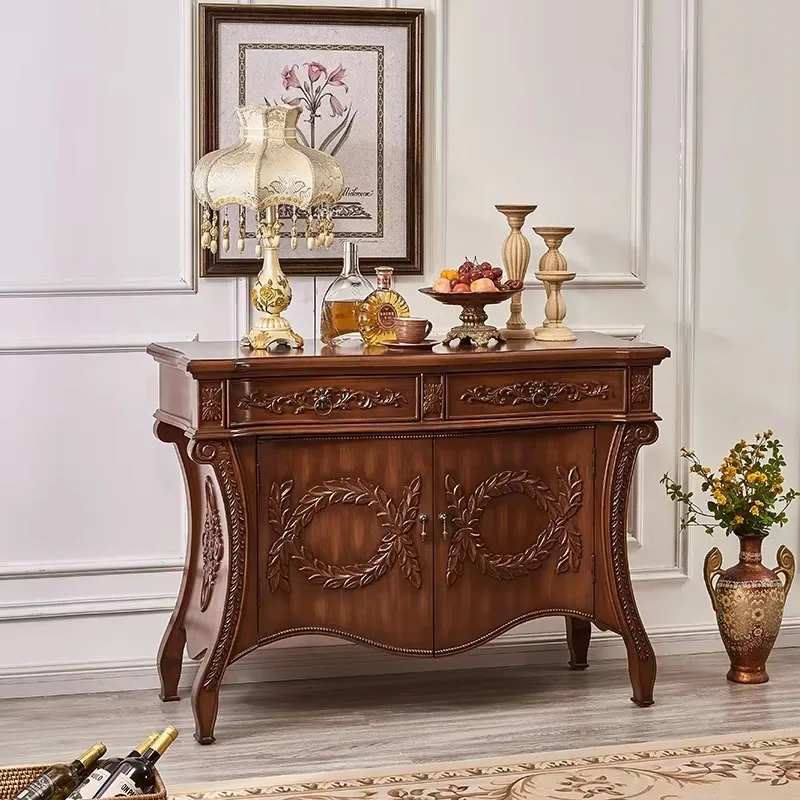 Factory Direct Compatible With American Painted Entrance Cabinet Hallway Solid Wood Curio Cabinet Living Room Wall Large