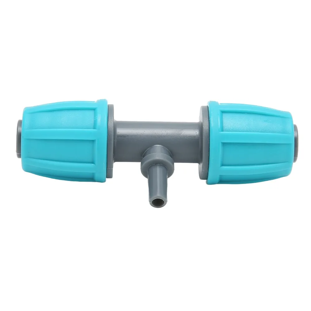 10PCS 16mm To 4/7mm Reducing Tee Connector PE Blue and Gray Irrigation Tube Connector Easy To Install 3 Way