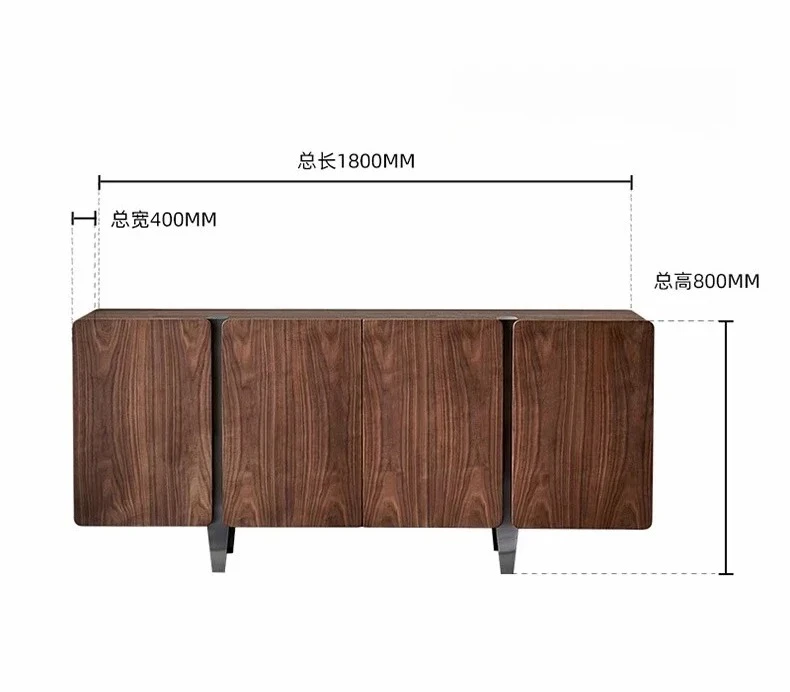 

Black Walnut Solid Wood TV Floor Cabinet Storage Locker Dining Side Living Room Home Simple High-end