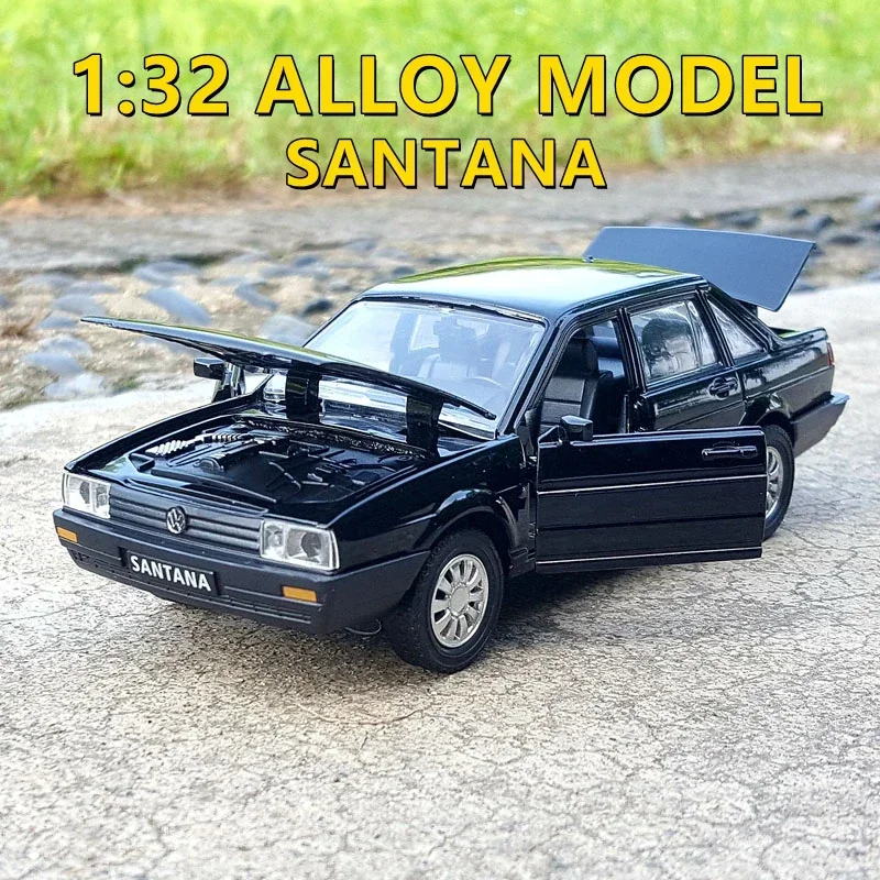 1:32 Volkswagens SANTANA Alloy Car Model Diecast & Toy Metal Vehicles Car Model High Simulation Sound Light Collection Gift