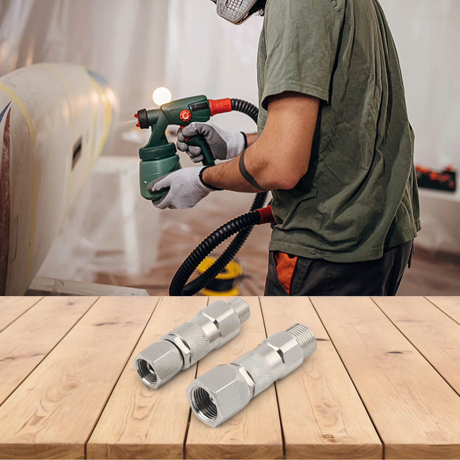 

Swivel Joint for Easy Connection of Airless Spray Equipment Perfectly Compatible with 3/8inch and 1/2inch Hoses