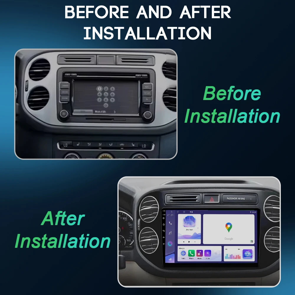 フォルクスワーゲン ティグアン 1 NF 2006-2016用 Android 15 カーマルチメディアラジオプレーヤー タッチスクリーン インテリジェントシステム GPSナビゲーション