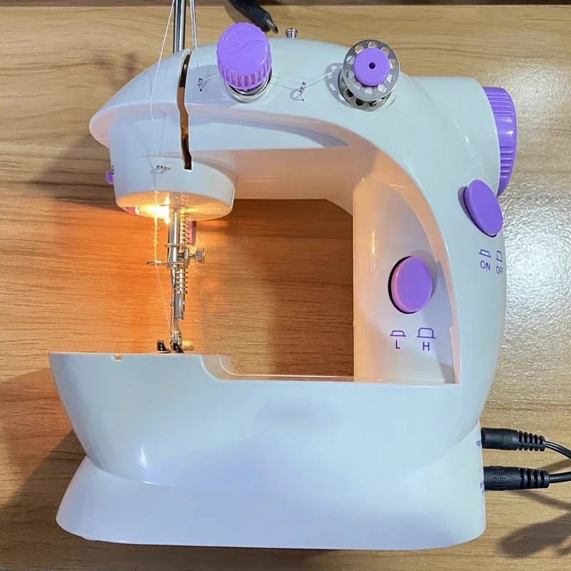 Household Sewing Machine Portable Electric Sewing Machines with Light and Speed Control for Beginner DIY Home Sewing Accessories