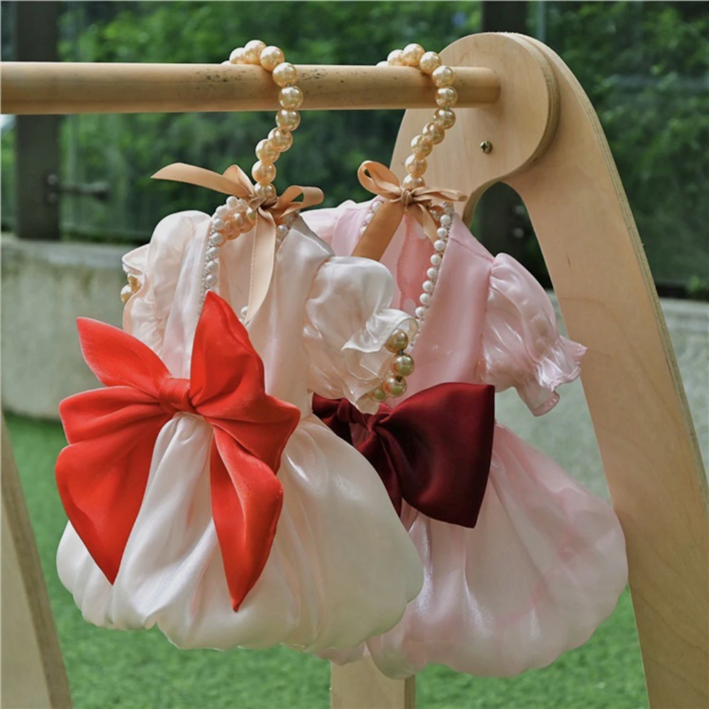 Puppy Pet Dogs Clothes Summer Dog Costume Sweetly Princess Dress Teddy Party Birthday Decor Bow Knot Dress Puppy Costume