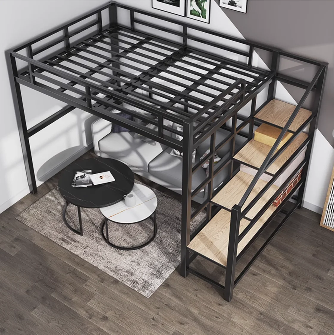 Loft wrought iron loft bed