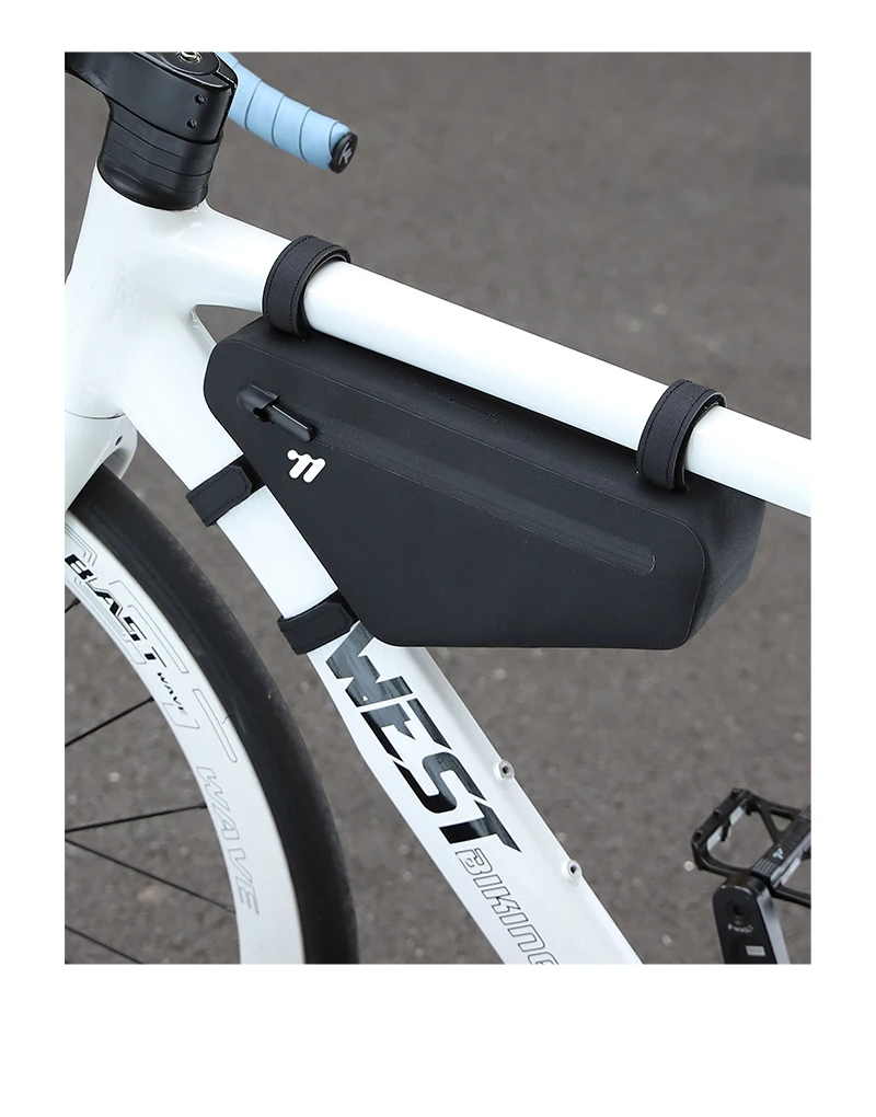 WEST BIKING Fahrrad-Dreieckstasche 1,2L Vollständig Wasserdichte Fahrrad-Rahmentasche Schmaler Rand Fahrradtasche MTB Rennrad Zubehör – Detail 12