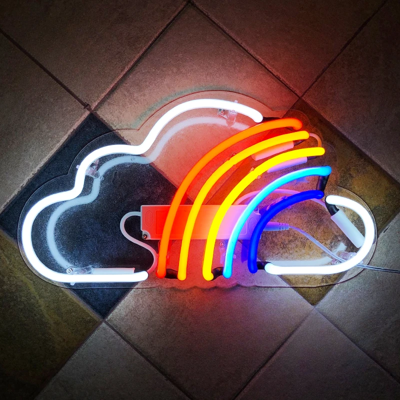 Internet celebrity decoration explosion clouds rainbow neon glass tube handmade home photography creative gifts