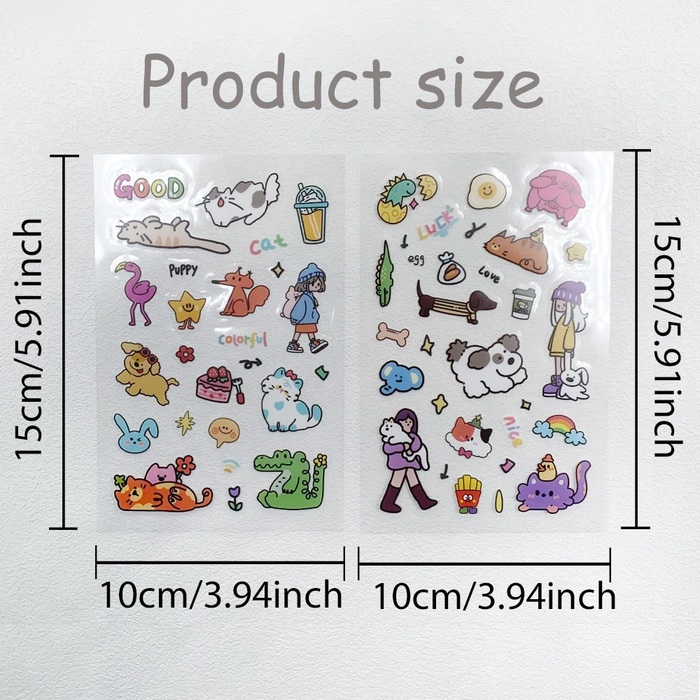 2Sheets Little Child Planet Transparent PET Stickers Decals For Phone Laptop Suitcase Scrapbook Cartoon Stickers Kids Toy Gifts