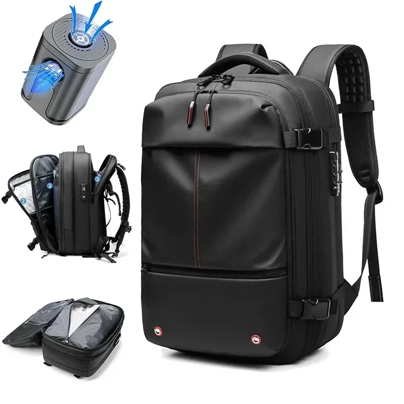 Travel Men 17 Inch Laptop Backpack Vacuum Compression Backpack Business Large Capacity School Backpack Expand Outdoor