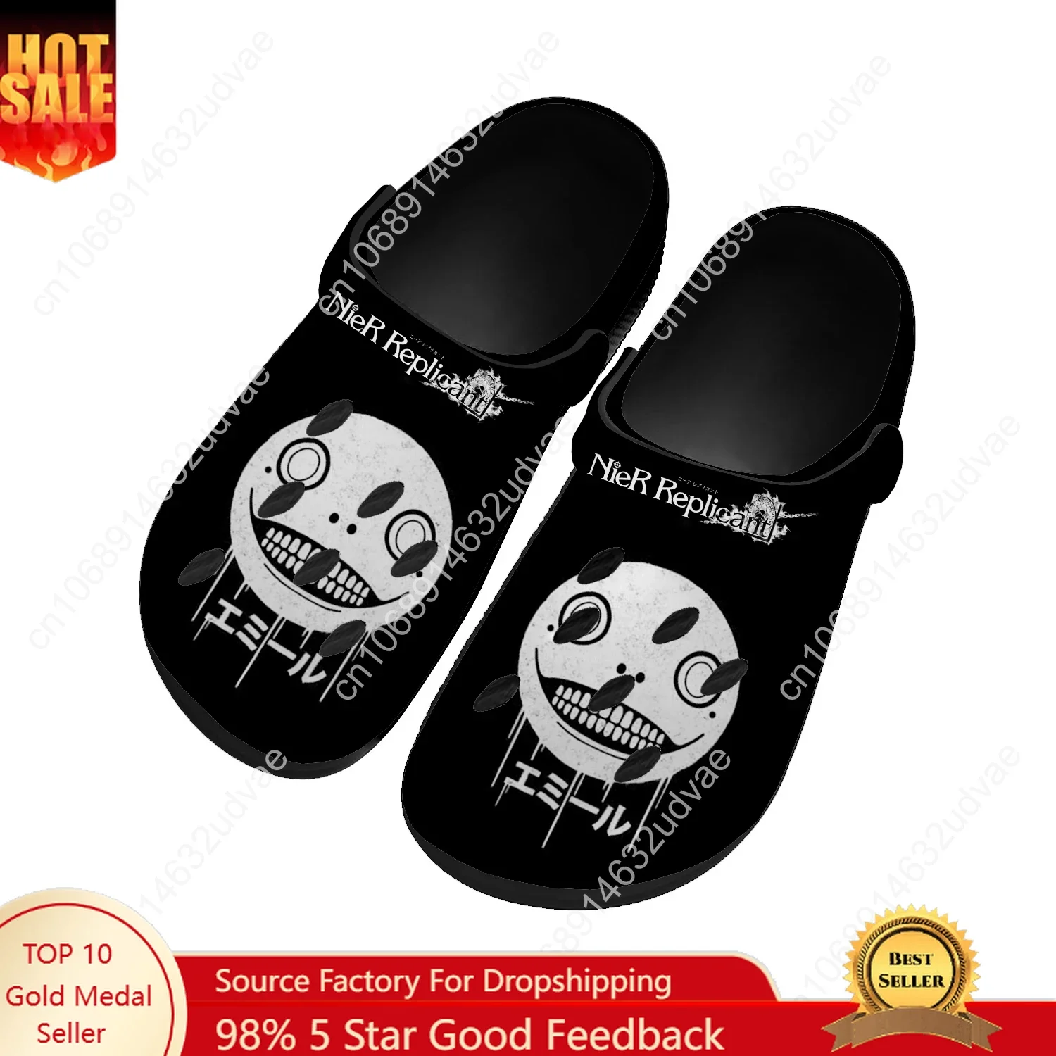 Nier Replicant Water Shoes Mens Womens High Quality Fashion Home Garden Clogs Customizd Sandals Beach Breathable Hole Slippers