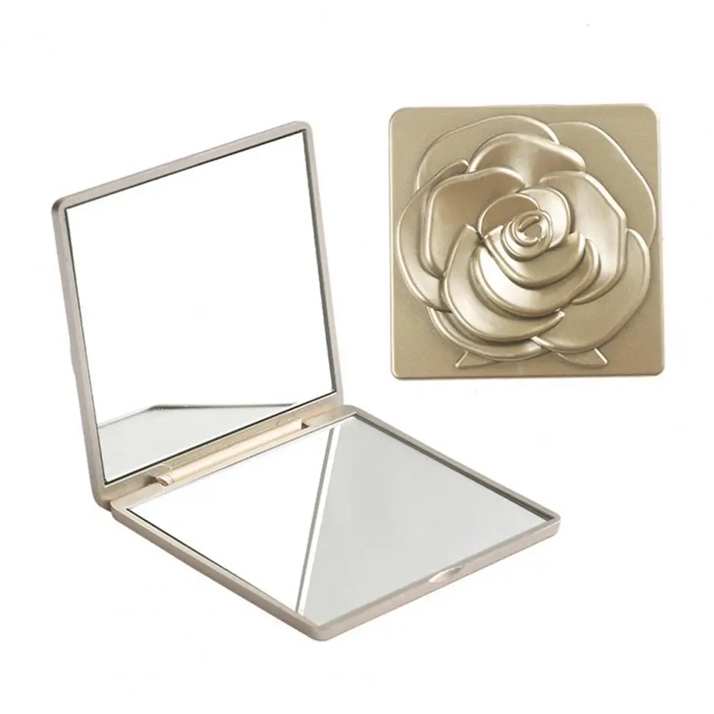 Makeup Mirror Vintage Rose Double-sided Vanity Mirror for Men Women Portable Foldable Makeup Mirror