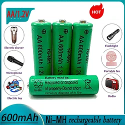 SUYIJIA  NEW AA 1.2V 600mAh Rechargeable NiMH Battery Suitable for Flashlight Toy Watch Electric Shavers  Replacement Batteries