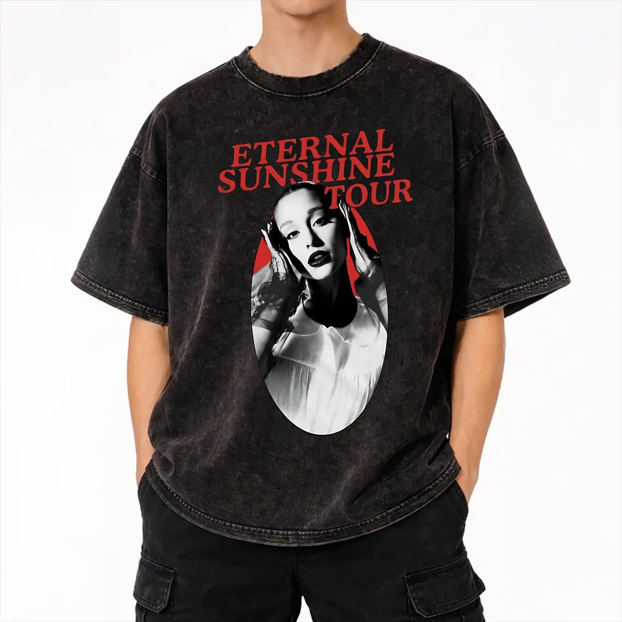 The Eternal Sunshine Tour arianas grandes Washed T Shirt Streetwear Hip Hop Novelty T-Shirts  Tees for Men Women Cotton