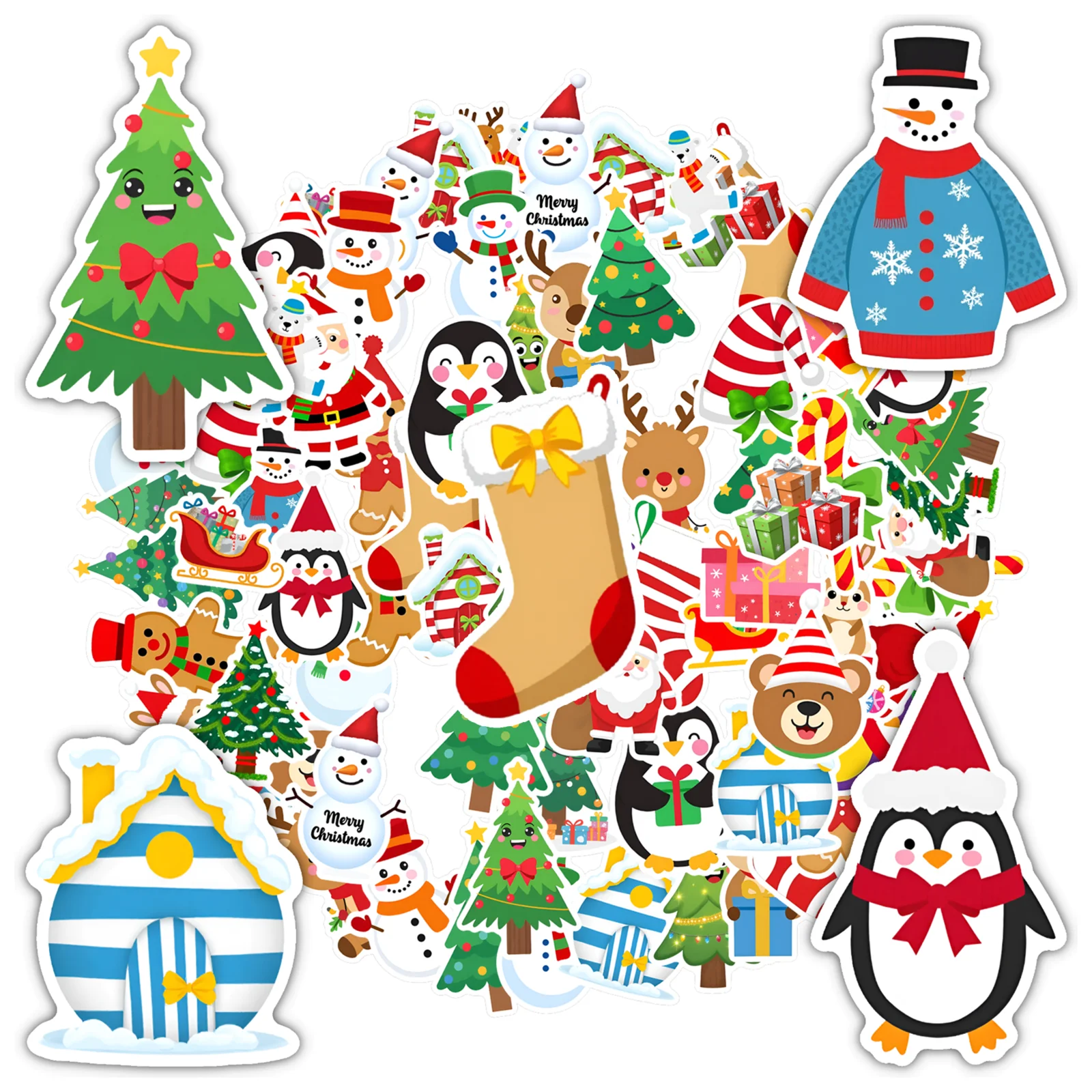 

35-6 шт. красочные праздничные наклейки с героями мультфильмов, рождественские наклейки «сделай сам», наклейки для ноутбука, багажа, чашки мобильного телефона