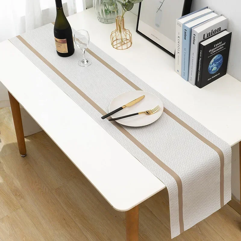 Waterproof PVC Table Mat for Hotels, Heat Insulation Table Mat, Napkin Silk Dining Runner, 1 P, 12 'X 71'( 30x180cm)