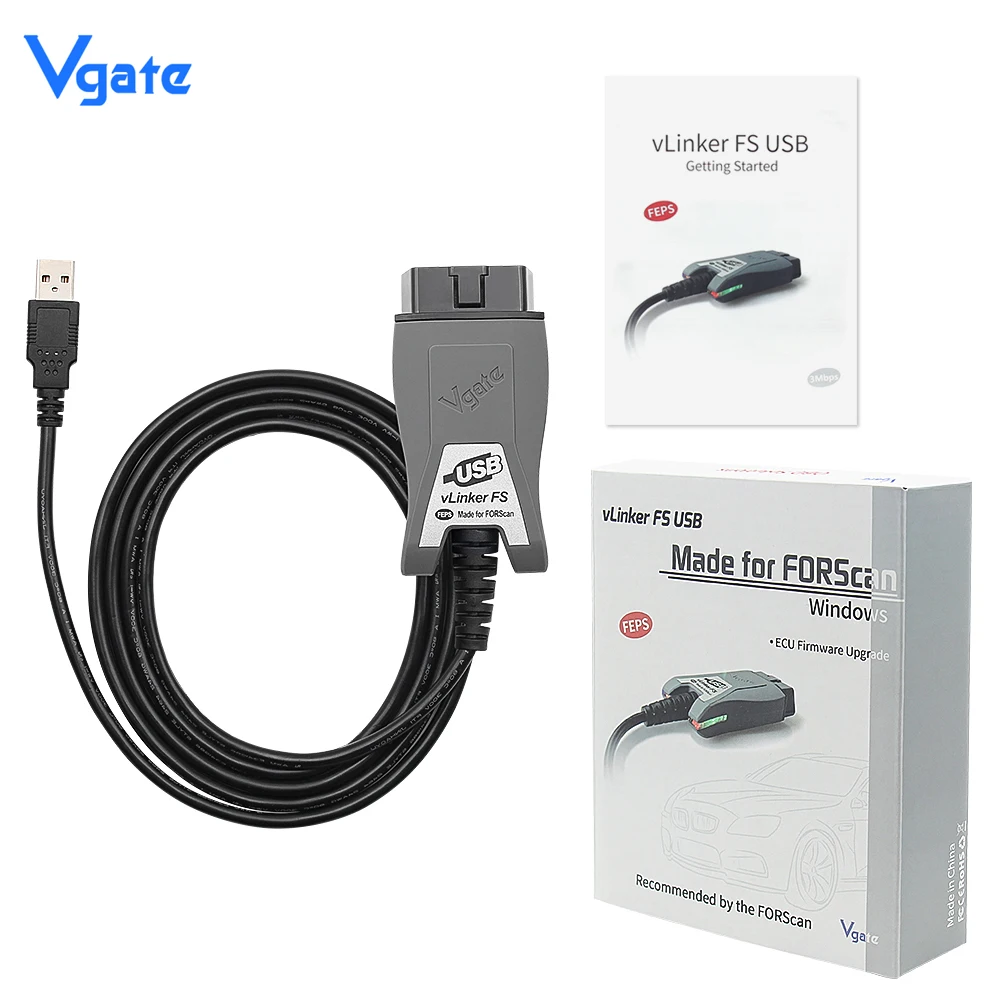 VLinker FS USB FORScan HS/MS CAN ELM327 USB OBD 2 OBD2 Car Diagnostic Scanner Tool PK OBDLink EX For Ford/Mazda ELM 327 Vgate