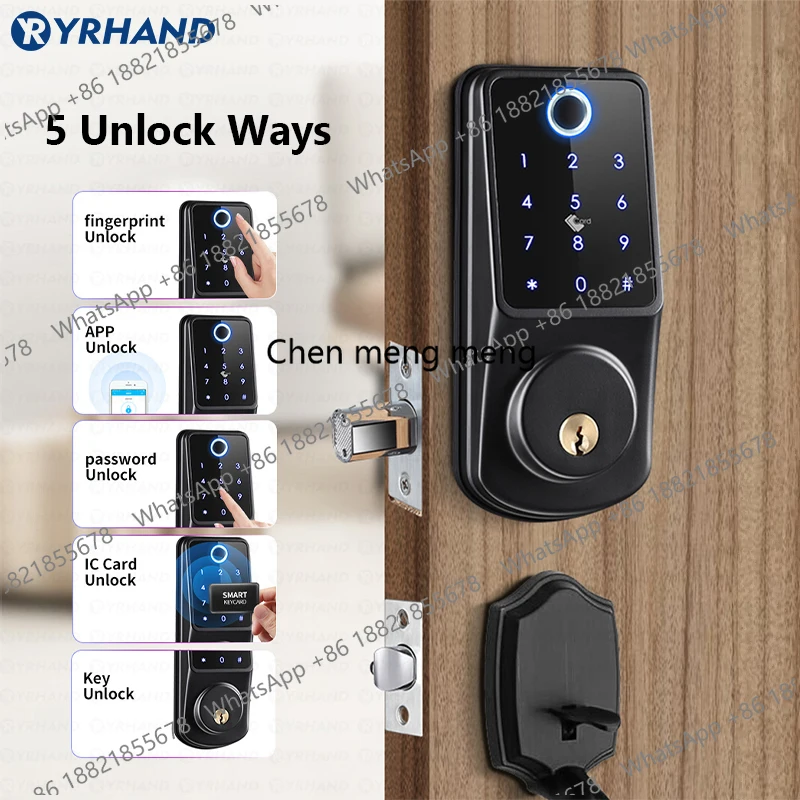 TTlock Wifi Security Smart Fingerprint Digital fechadura eletronica digital Tuya Electronic Portable Smart Deadbolt Locks