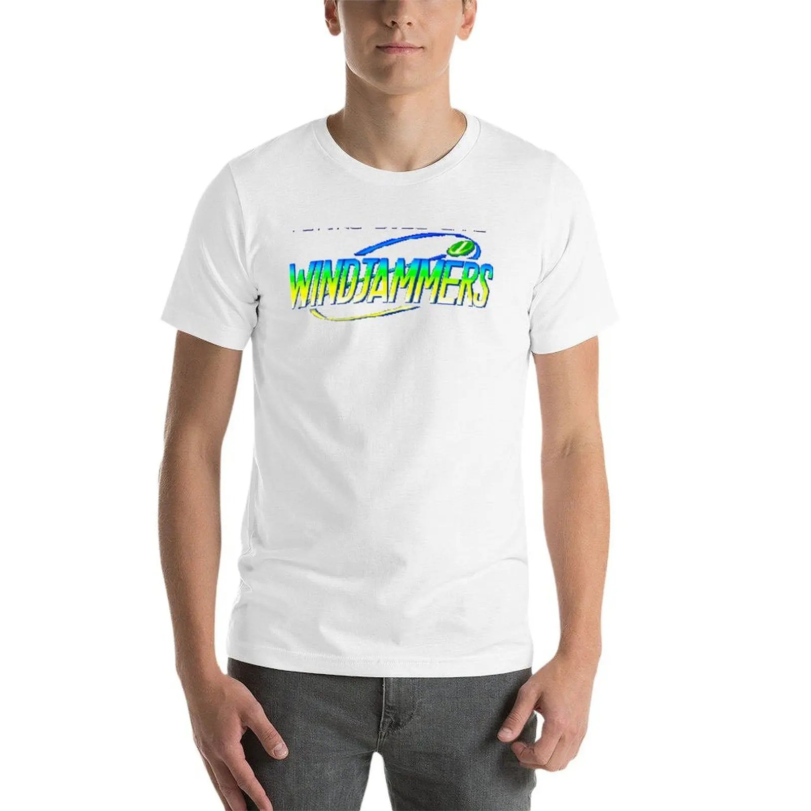 تي شيرت Windjammers (شاشة Neo Geo Title) تي شيرت قطني تي شيرت رجالي 100% تي شيرت رجالي