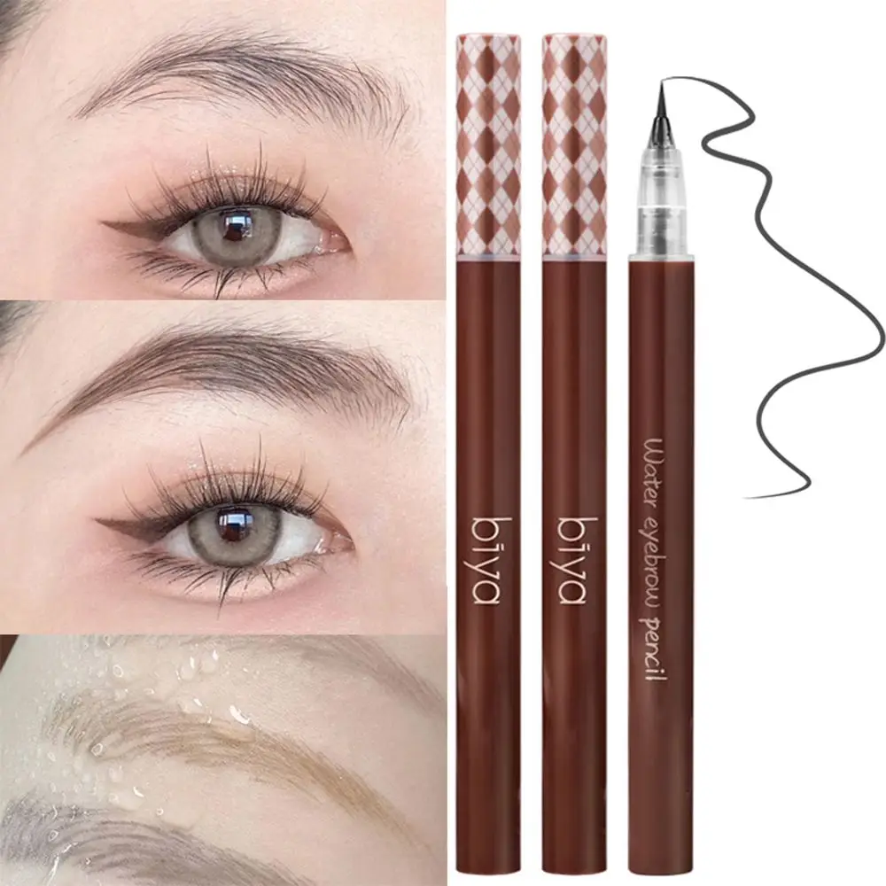 Bruine Grijze Vrouwen Liggende Zijdeworm Pen Oog Cosmetische Eyeliner Pen Vloeibare Wenkbrauw Potlood Tattoo Wenkbrauw Pen Make-Up Tool