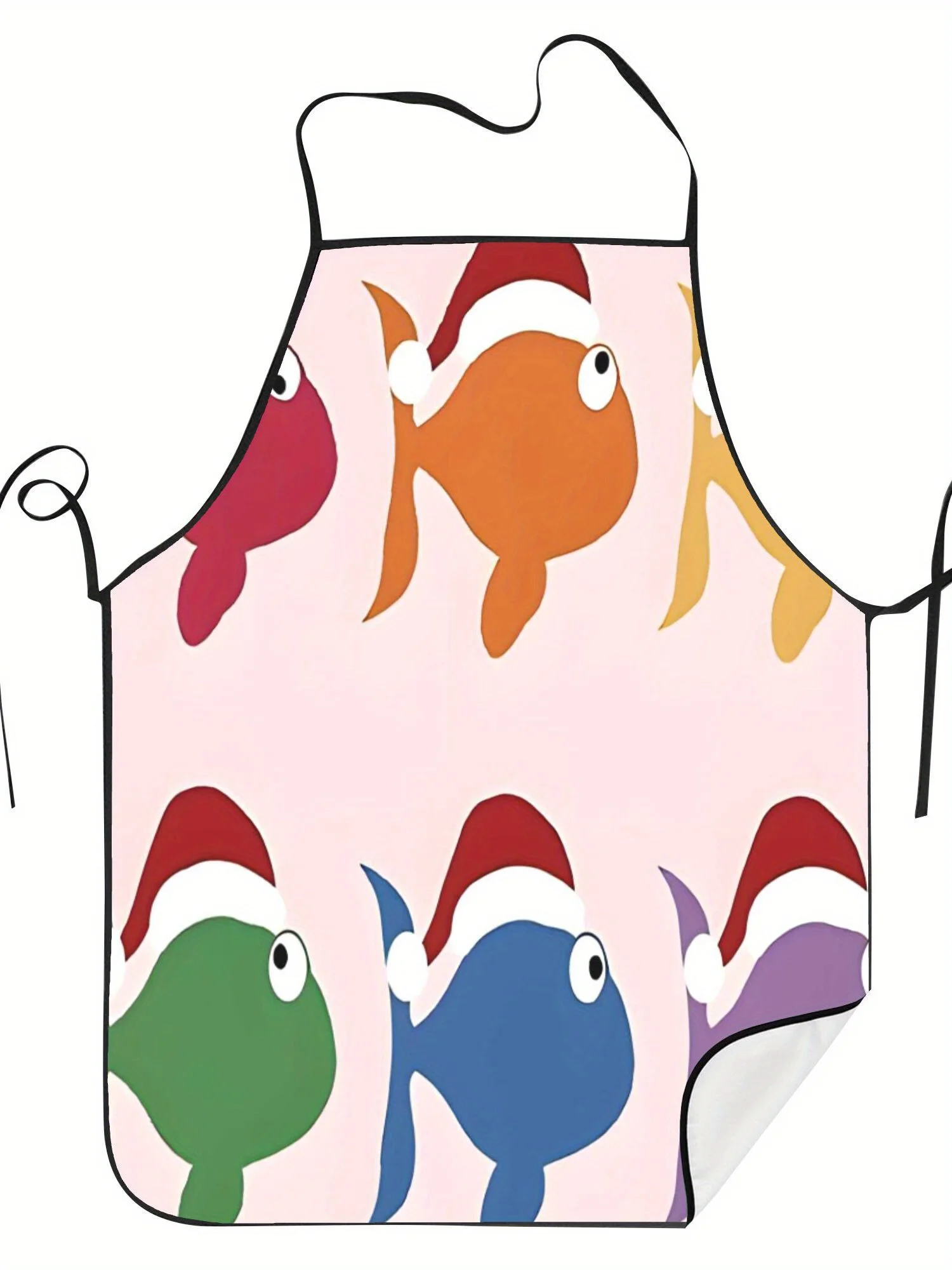 Ärmellose Schürze „Merry Fishmas“, geeignet für Küche, Kochen, Hausreinigung, Gartenarbeit
