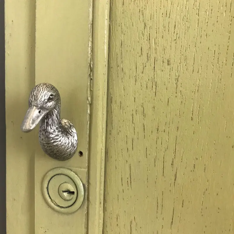 Duck Shape Antique Silver Cabinet Handles and Knobs Vintage Creative Wardrobe Pulls Pewter Alloy Retro Furniture Hardware 1 PC