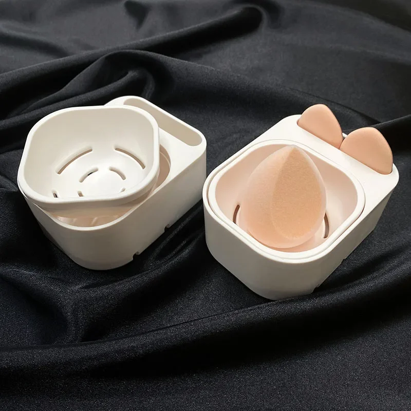 Egg holder for beauty blender, shelf storage device, egg holder, dust bracket, puff storage box, single box breathable