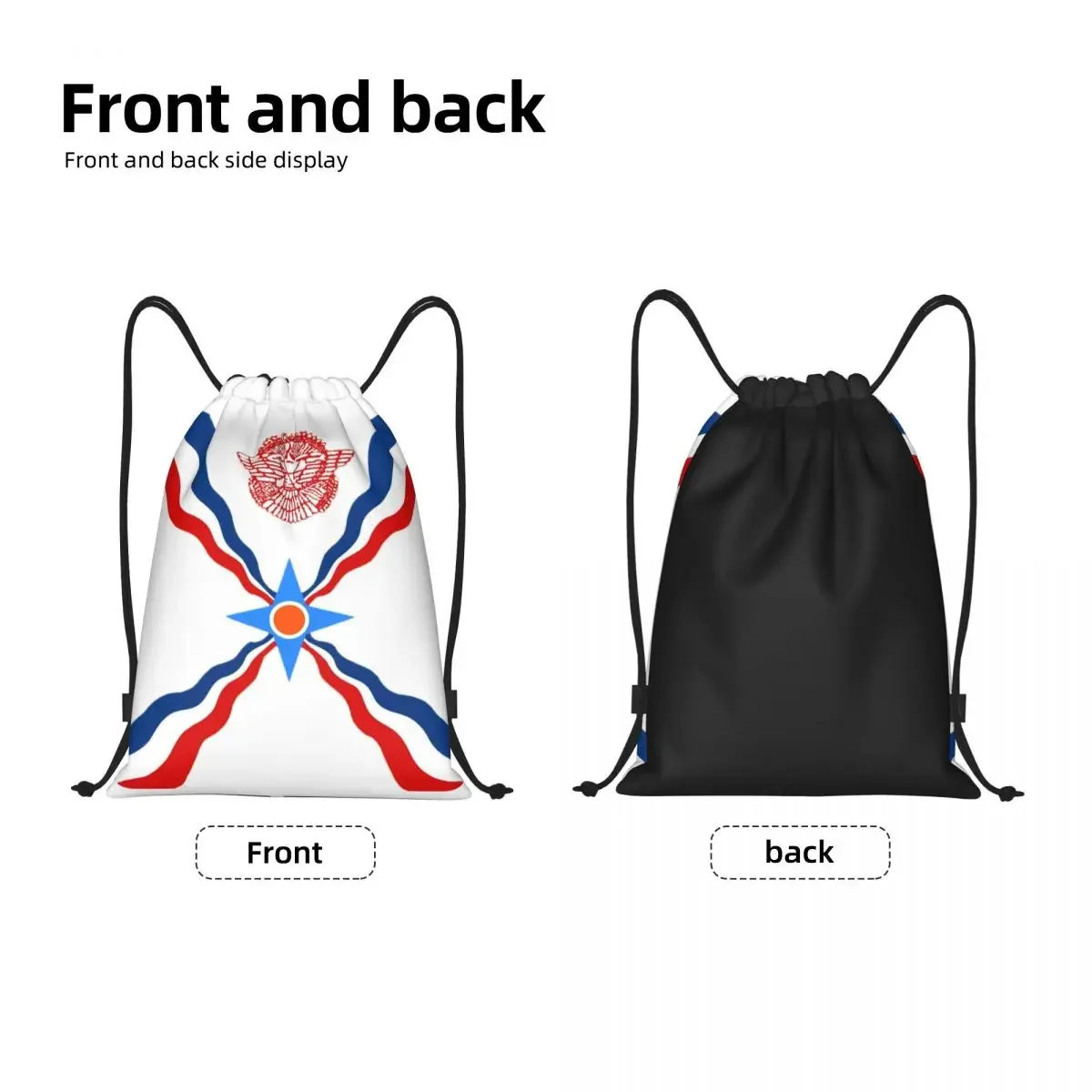 Custom Assyrian Suryoyo Flag Drawstring Bags for Training Yoga Backpacks Men Women Syriac Aram Sports Gym Sackpack