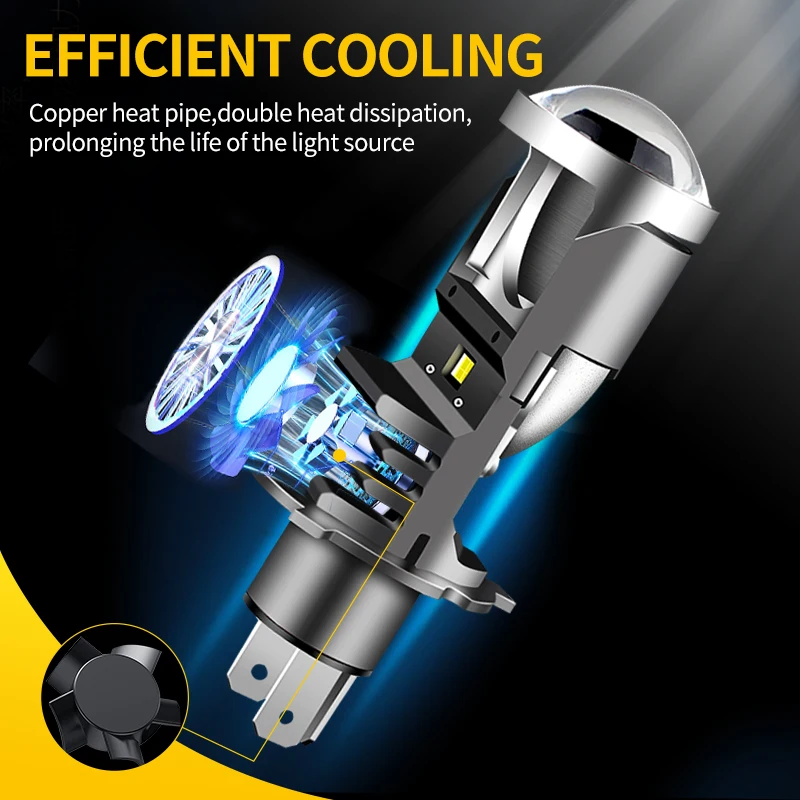 1PCS FOR HaoJue NK150 25W 6000K White Motorcycle Accessories H4 LED Lens Headlight CANbus High Low Beam HS1 MOTO Lamp