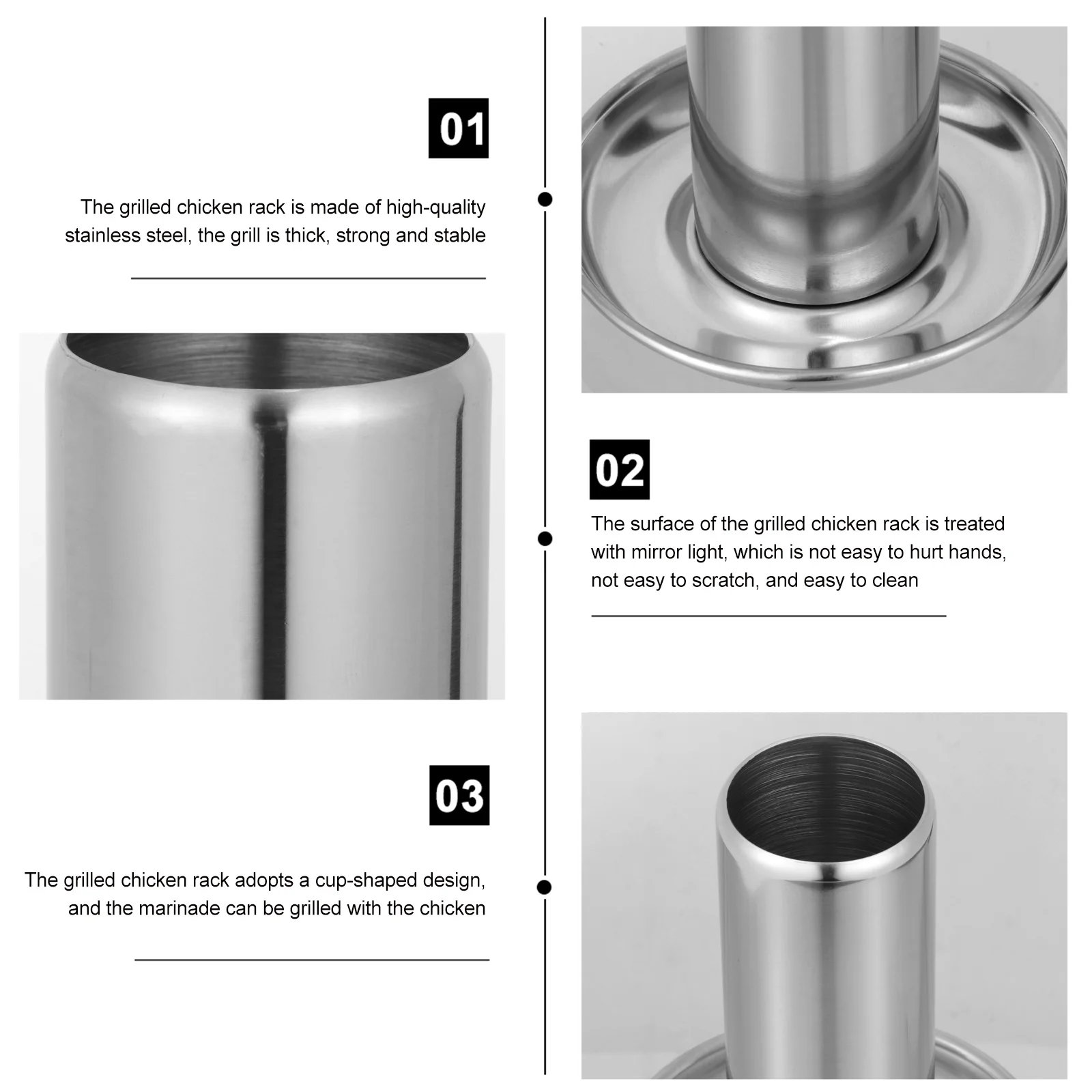 

Heavy Duty Grilled Chicken Rack with Beer Can Holder High Temp Resistant Roast Chicken Supplies Barbecue Tool for Home Cooking