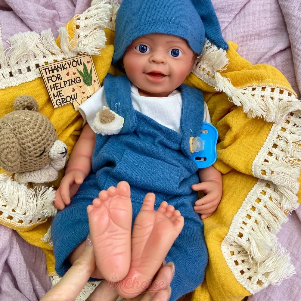 Platinum Silicone Reborn Doll Full Body Solid 18Inch Realistic Newborn Features Handmade Art Doll for Serious Collectors