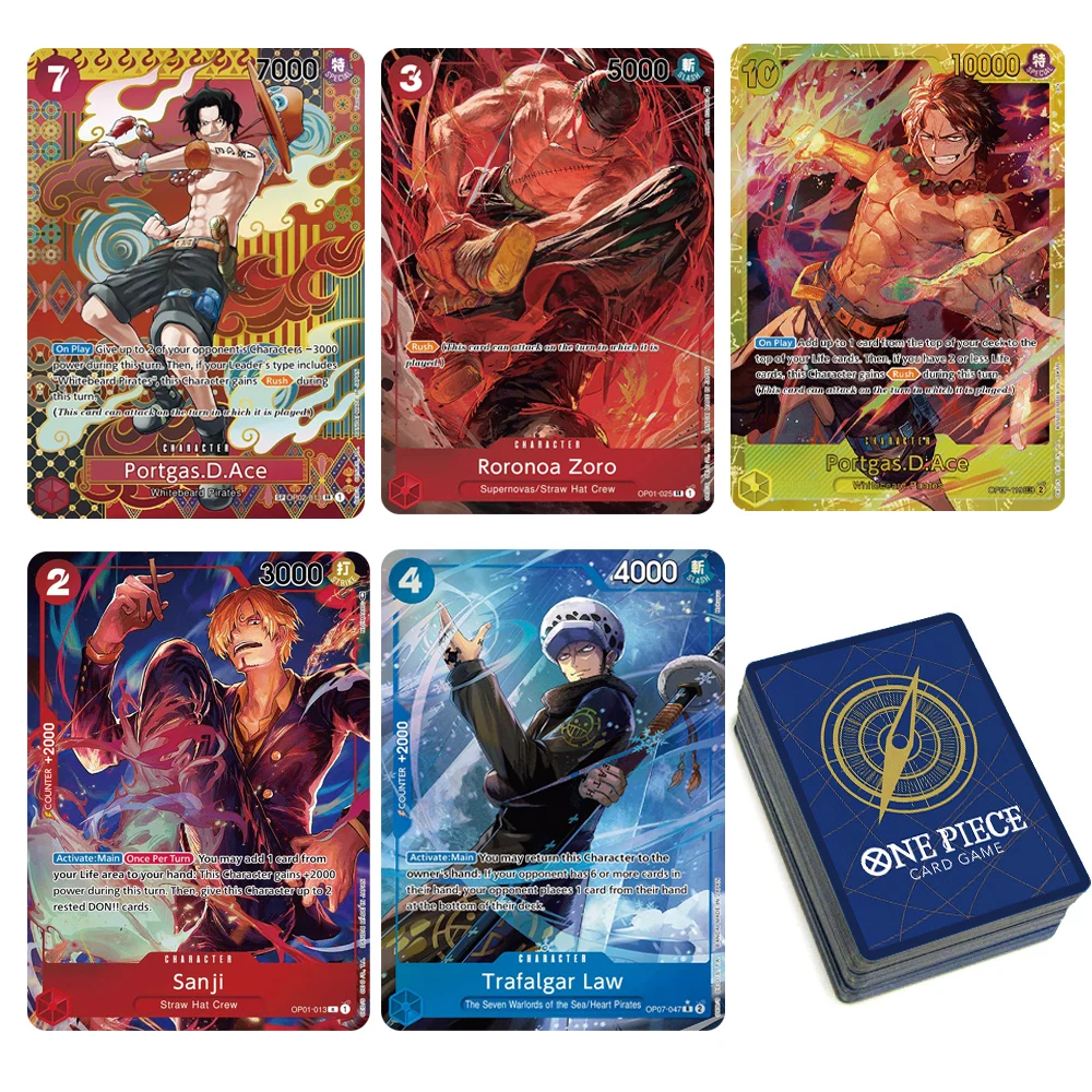 

Anime One Piece English Version OPCG TRAFALGAR LAW MONKEY.D.LUFFY SABO PORTGAS.D.ACE SANJI Game Anime Collection Card Proxy card
