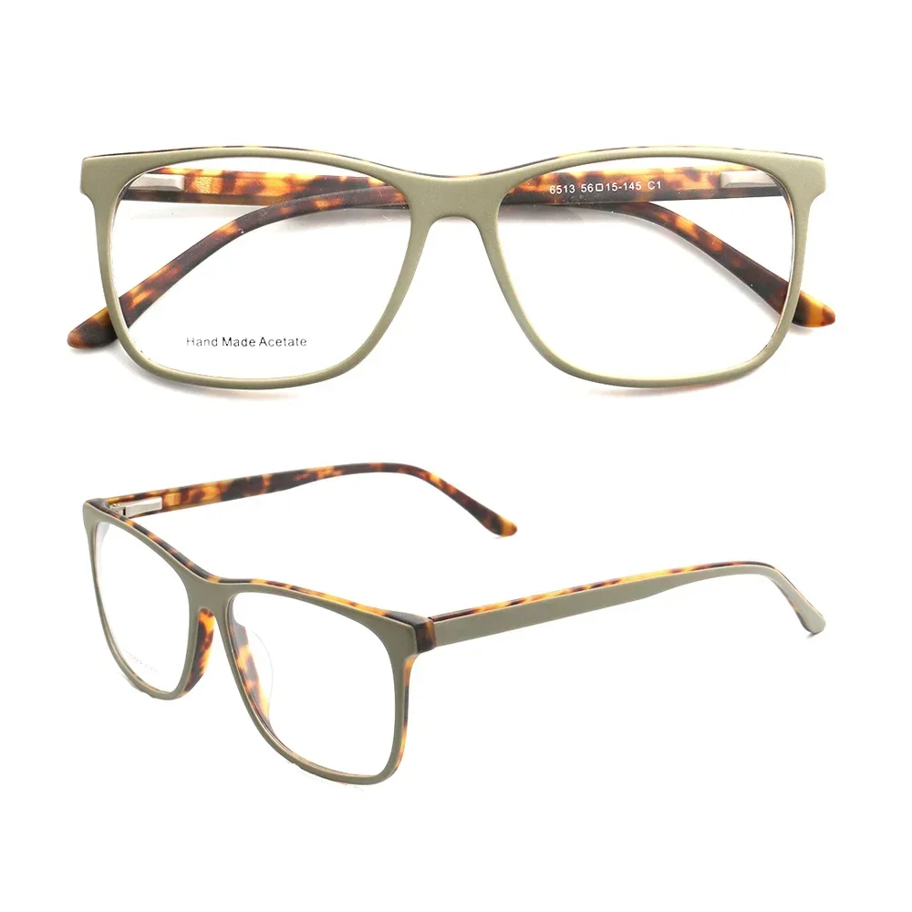 

Acetate Optical Eyeglasses Men Classic Popular Full Rim Retro Women Square Eyeglass Frames for Prescription Glasses Custom Lens