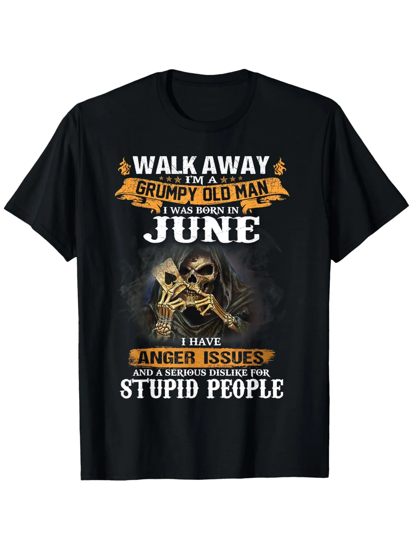 

Funny "Walk Away I'm A Grumpy Old for Man Born in June" Graphic T-Shirt - 180g Heavyweight Oversized T Shirt