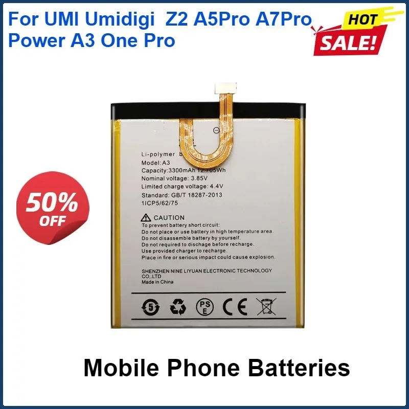 

Mobile Phone Battery For UMI Umidigi Play Z2 A5Pro A7Pro power A3 Touch One Max One Pro Power 3 Power3 S2 Pro Lite S3 S3Pro