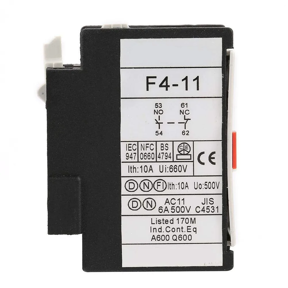 2PCS Auxiliary Contact Blocks for LADN11 with 1NO and 1NC Contacts Model F4 11 Compatible with CJX2 AC Contactor