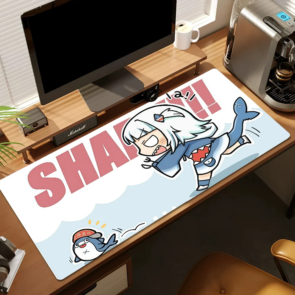 G-gawr anime chibi G-gura Mouse Pad Desk Mat Large Non-slip Anti-fray Keyboard Ergonomic Office Rubber PC Home Custom