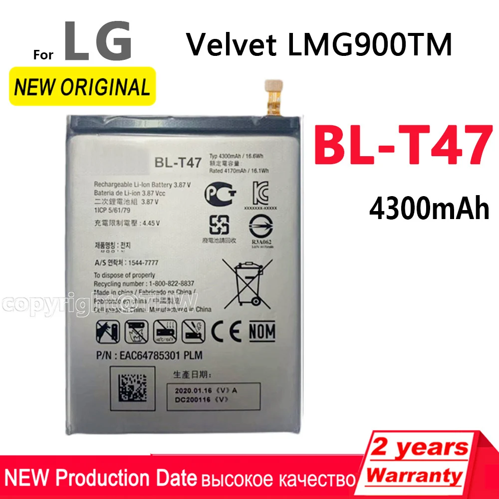 100% Original Replacement Batteria 4300mAh BL-T47 Battery for LG BL T47 Phone Batteries With Tools+Tracking Number