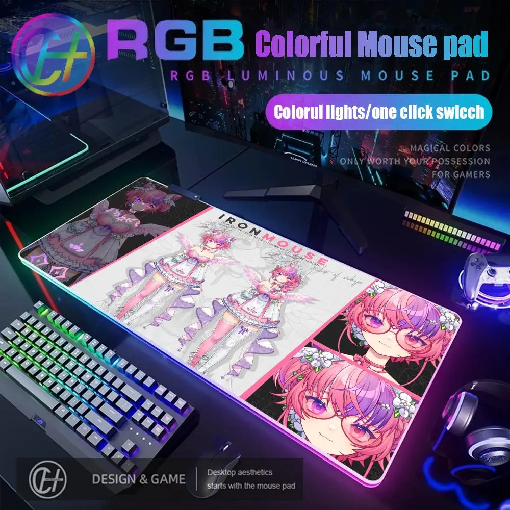 

VShojo Zentreya X V1 Tech Коврик для мыши RGB Коврик для игрового стола HD Gamer Большой светодиодный светильник XXL Коврики для мыши ПК Компьютерный ковер