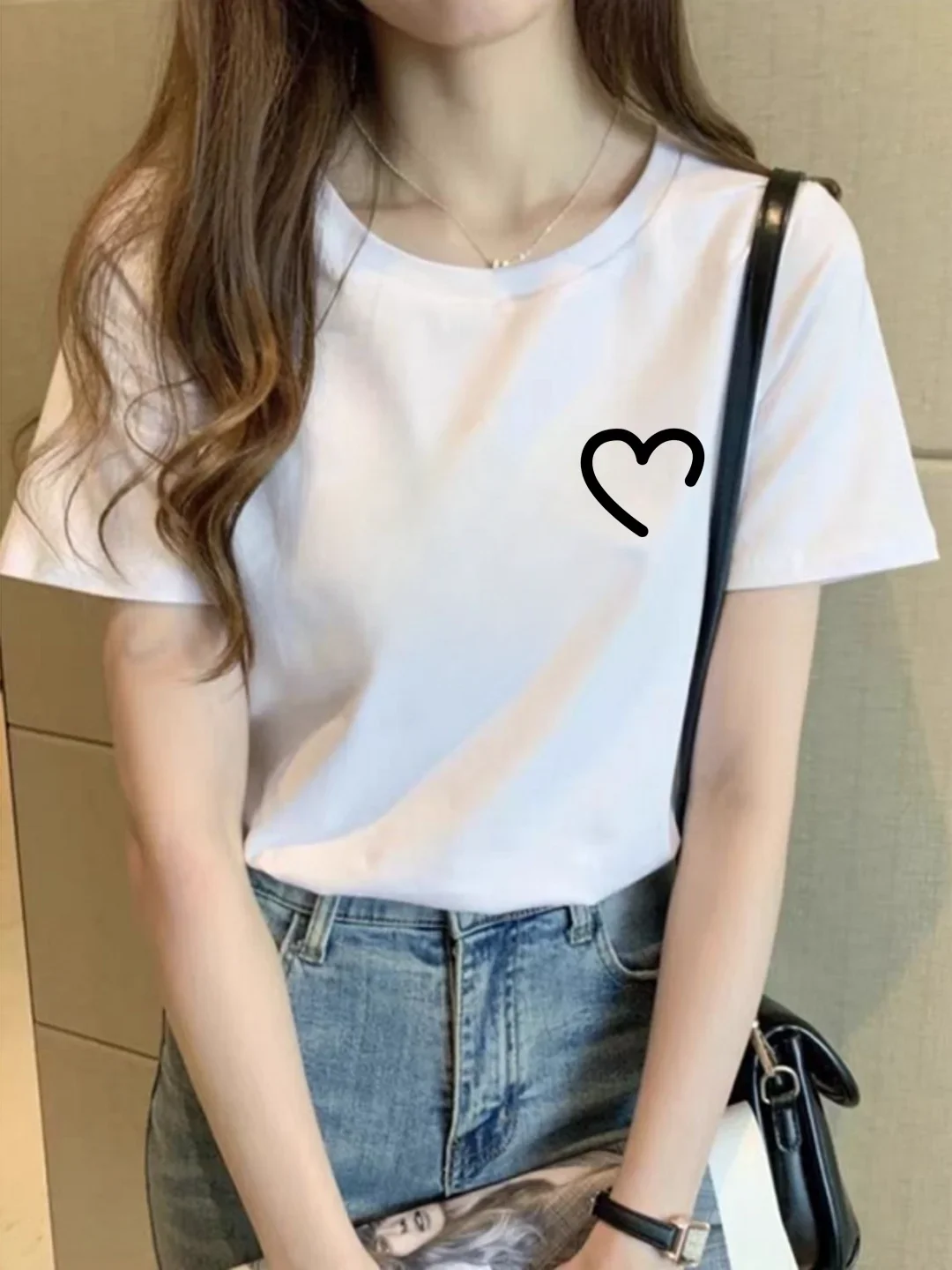 2026 Heart Graphic T Shirt Women Funny Crew Neck Short Sleeve Summer Print Unisex Tops Simple Line Graphic T Shirts Women Clothes