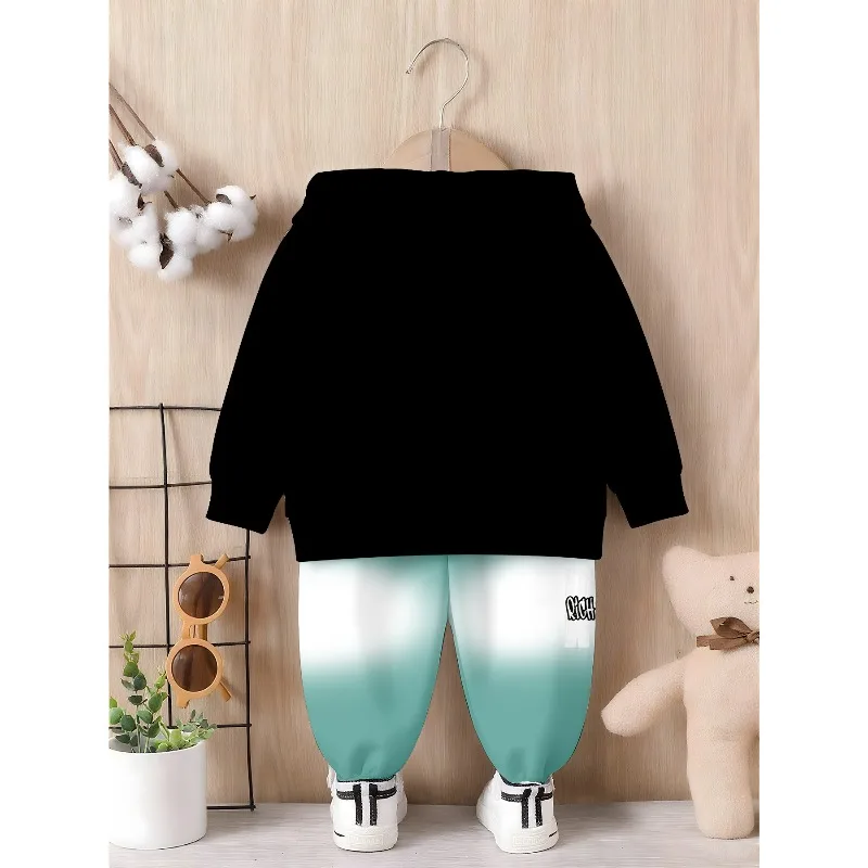 Little Boys 2 Piece Hoodie Jogger Tracksuit, Dream Mask Graphic Chicago 32 Number Print Six Seven 67 Stripe Letter Casual Outfit