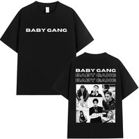 Rapper Baby Gang Album 2025 Merch T Shirt Men's Retro Fashion Cotton Short Sleeve T-shirts Hip Hop Oversized T-shirt Streetwear