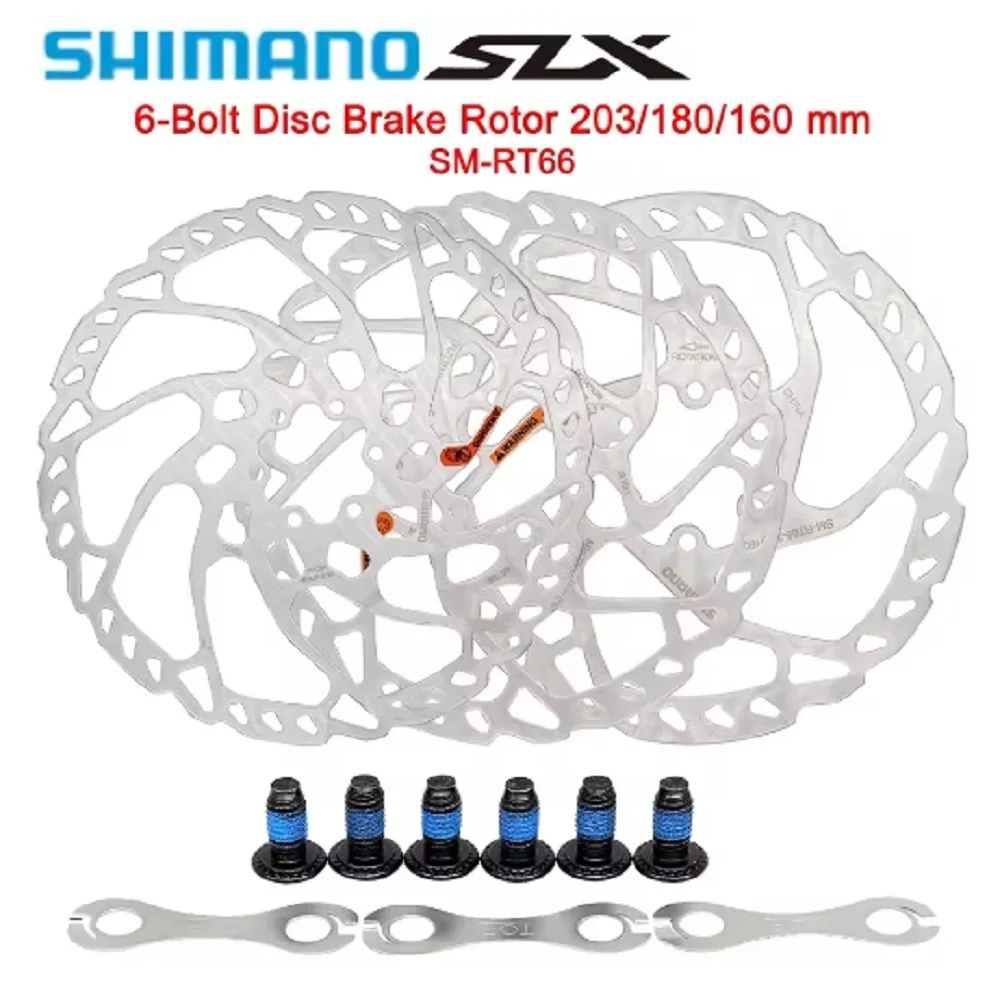 SHIMANO SLX M670 Brake Rotors for MTB Bike RT66 Anti-loosen 160/180/203mm 6-bolt Disc Brake Rotor SM-RT66 Original Bicycle Parts
